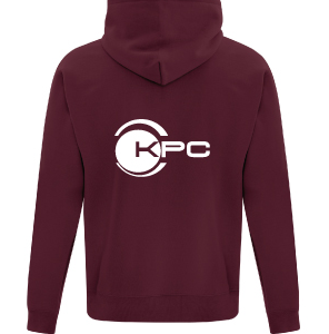 White Logo Zipup Hoodie - Maroon