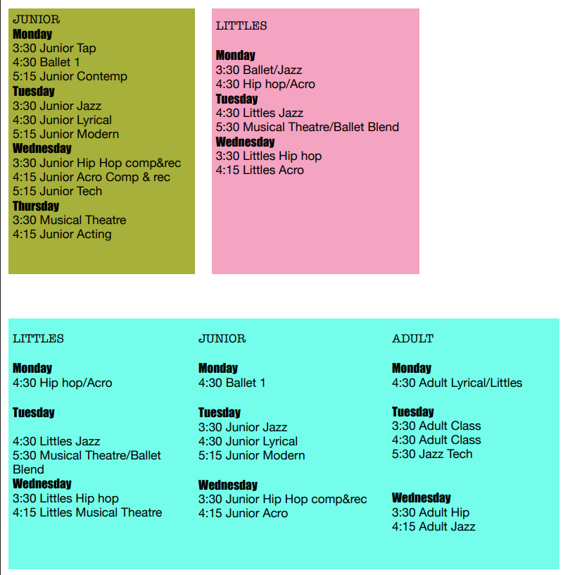 2027adultslittlesjunior schedule